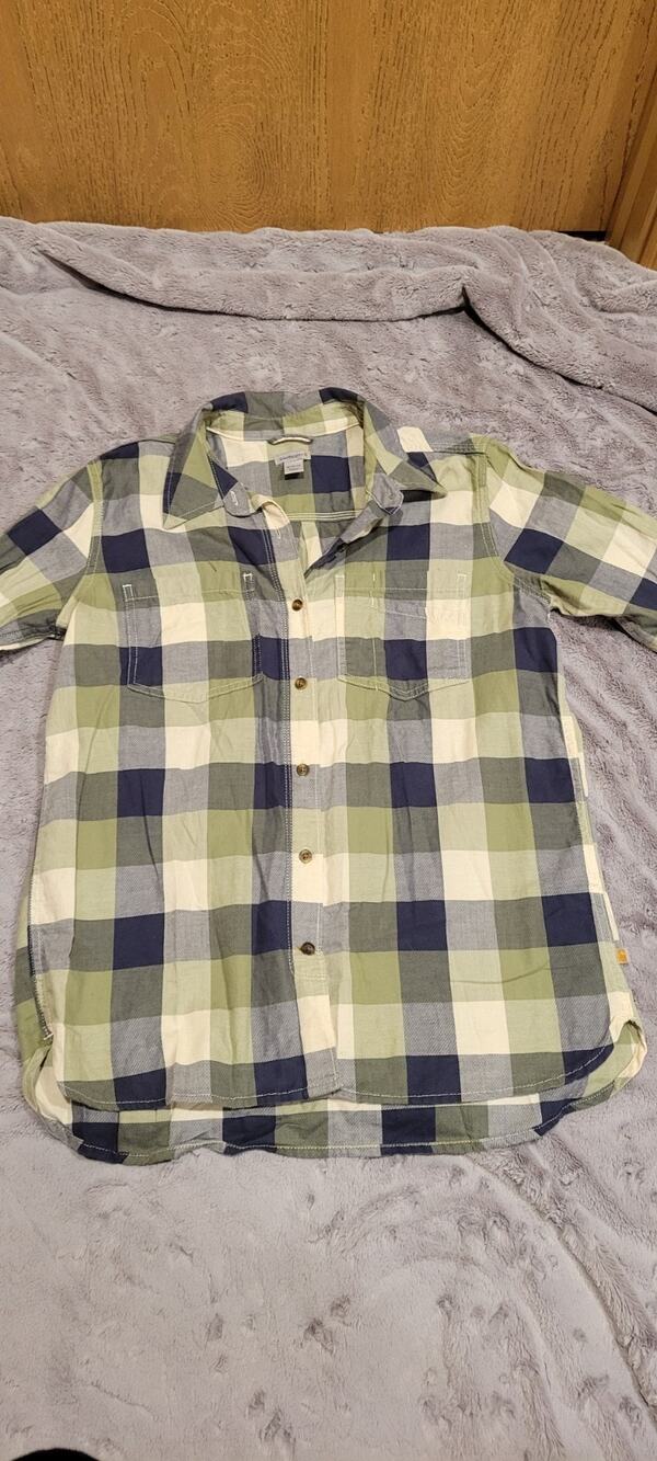Carhartt Fairview Plaid Shirt Womens M 8/10 Green Button Up Workwear Western